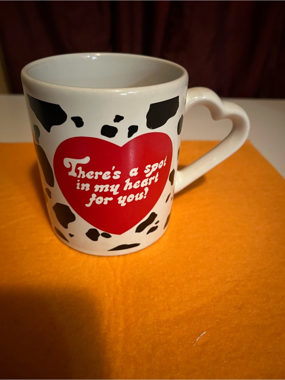 Vintage FTD There’s a Spot in my Heart for you coffee mug cow print